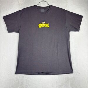 Empire Mens XL Charcoal Gray Graffiti Cat Spray Paint Graphic T-Shirt Streetwear